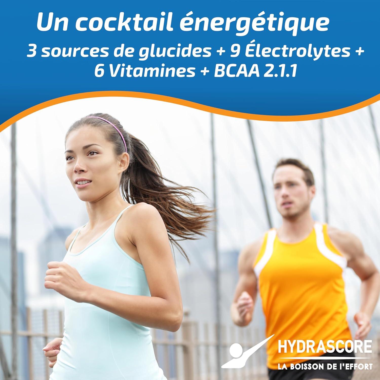 imageHydrascore N9 Fruits Rouges Sachet 4 Dosettes Boisson Isotonique Energtique pour Sportifs Running Vlo Trail Triathlon lectrolytes Hydratation BCAA H1038