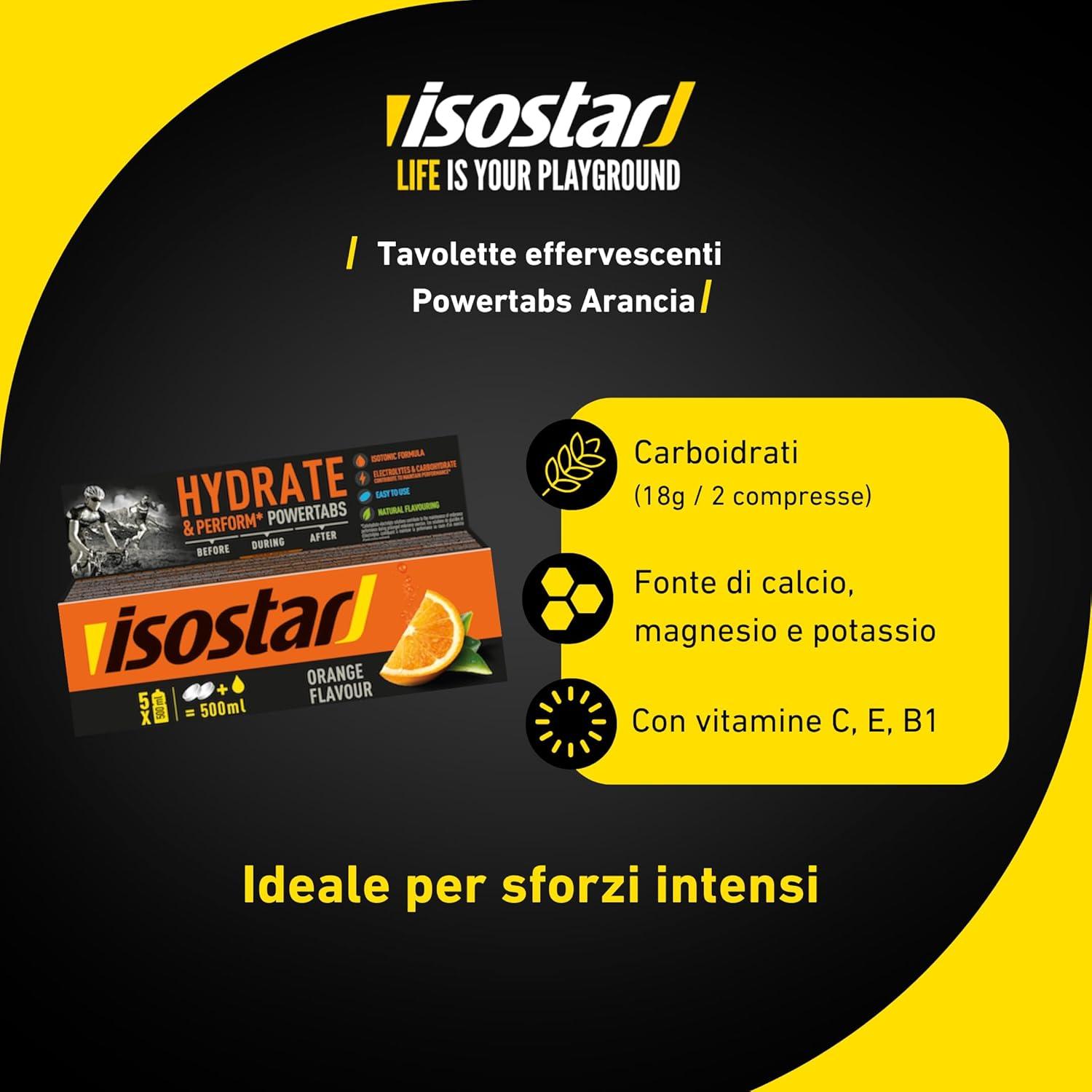 imageIsostar Hydrate ampamp Perform Powertabs Saveur Orange Tablettes Effervescentes Boisson Isotonique Sport lectrolytes Hydratation Running Vlo ampamp Trail Vitamines C E ampamp B110 Tablettes 120gOrange