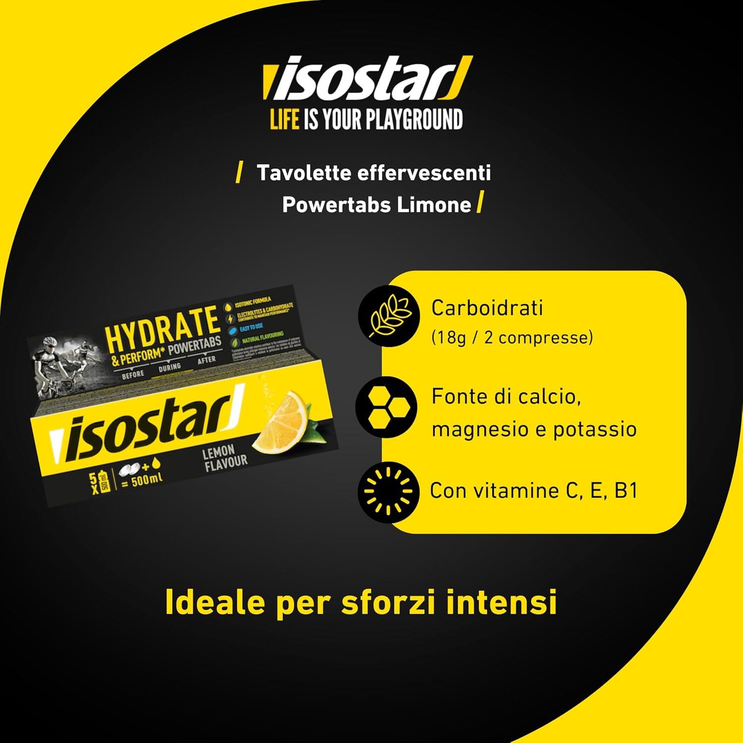 imageIsostar Hydrate ampamp Perform Powertabs Saveur Orange Tablettes Effervescentes Boisson Isotonique Sport lectrolytes Hydratation Running Vlo ampamp Trail Vitamines C E ampamp B110 Tablettes 120gCitron
