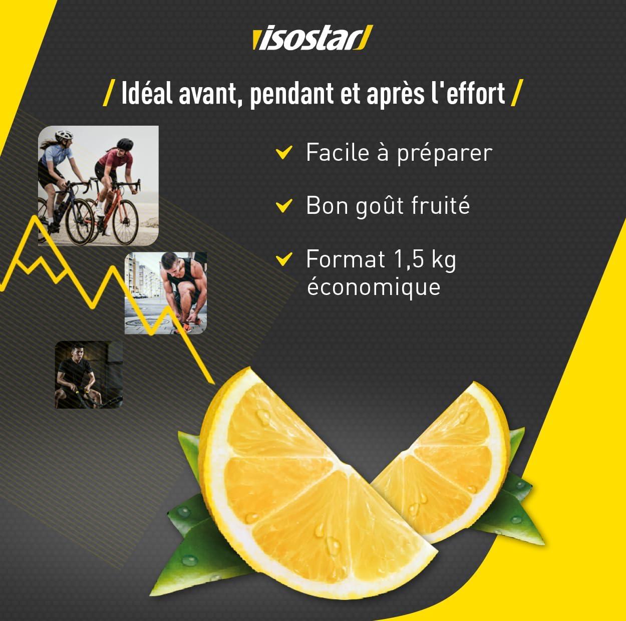 imageIsostar Hydrate ampamp Perform Saveur Citron Poudre pour Boisson Isotonique 14 Doses 560 gCitron 560g 650ml