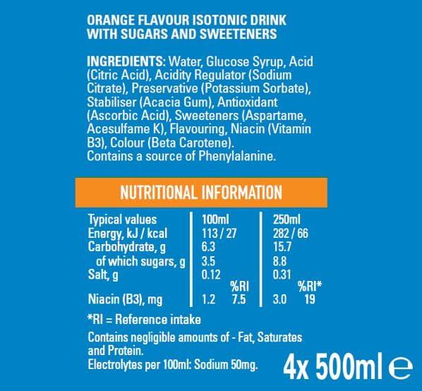 imageLucozade Sport Orange 4 x 500 ml