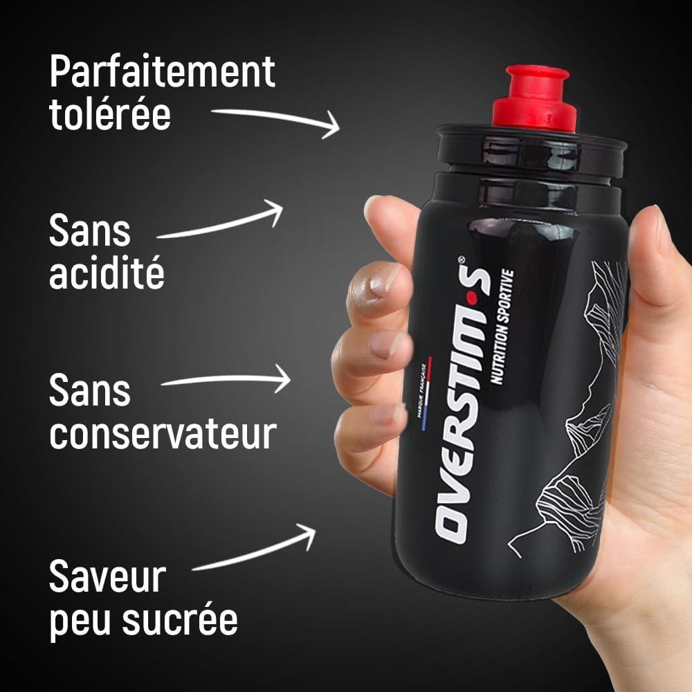 imageOverstims Boisson nergtique Hydrixir Ultra 400g 3 sources de glucides 4 lectrolytes 6 vitamines BCAA Glutamine Bicarbonate de sodium Saveur peu sucre Fruits rougesTh pche