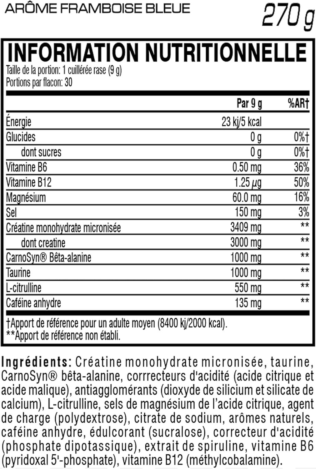 imagePoudre prentranement C4 Sport jus de fruit Boisson nergisante prentranement 135 mg de cafine btaalanine monohydrate de cratine certifi InformedSport 30 portionsFramboise bleue glace