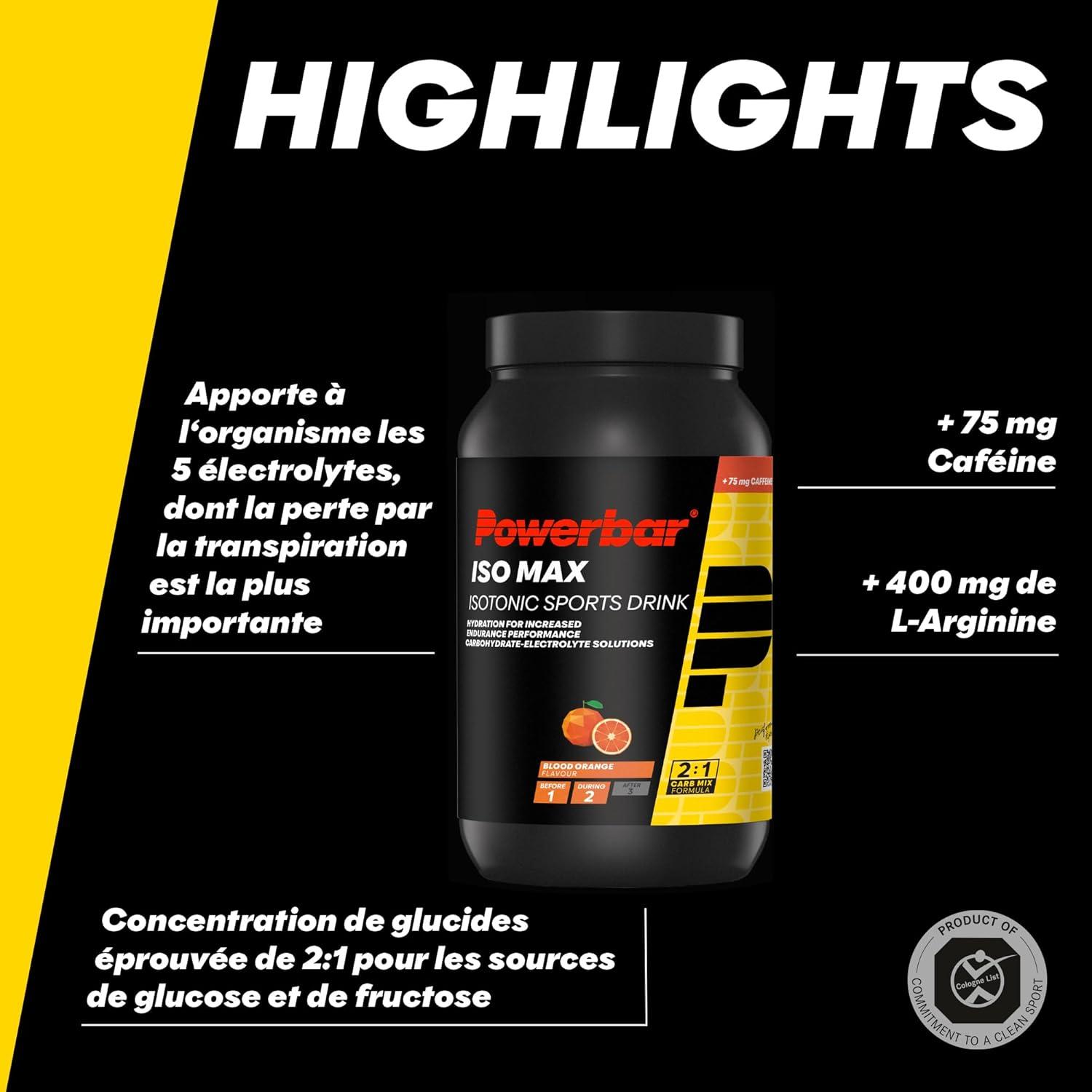 imagePowerbar Boisson nrgtique Isomax Got Blood OrangeOrange sanguine avec cafine