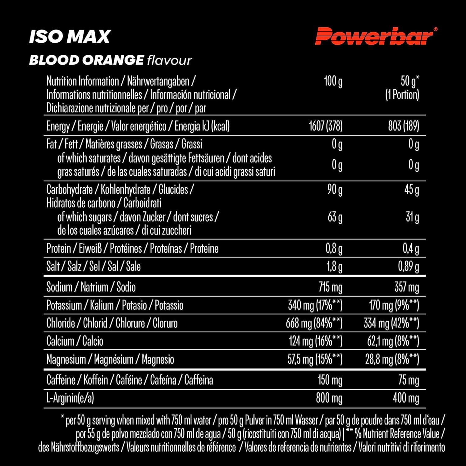 imagePowerbar Boisson nrgtique Isomax Got Blood OrangeOrange sanguine avec cafine