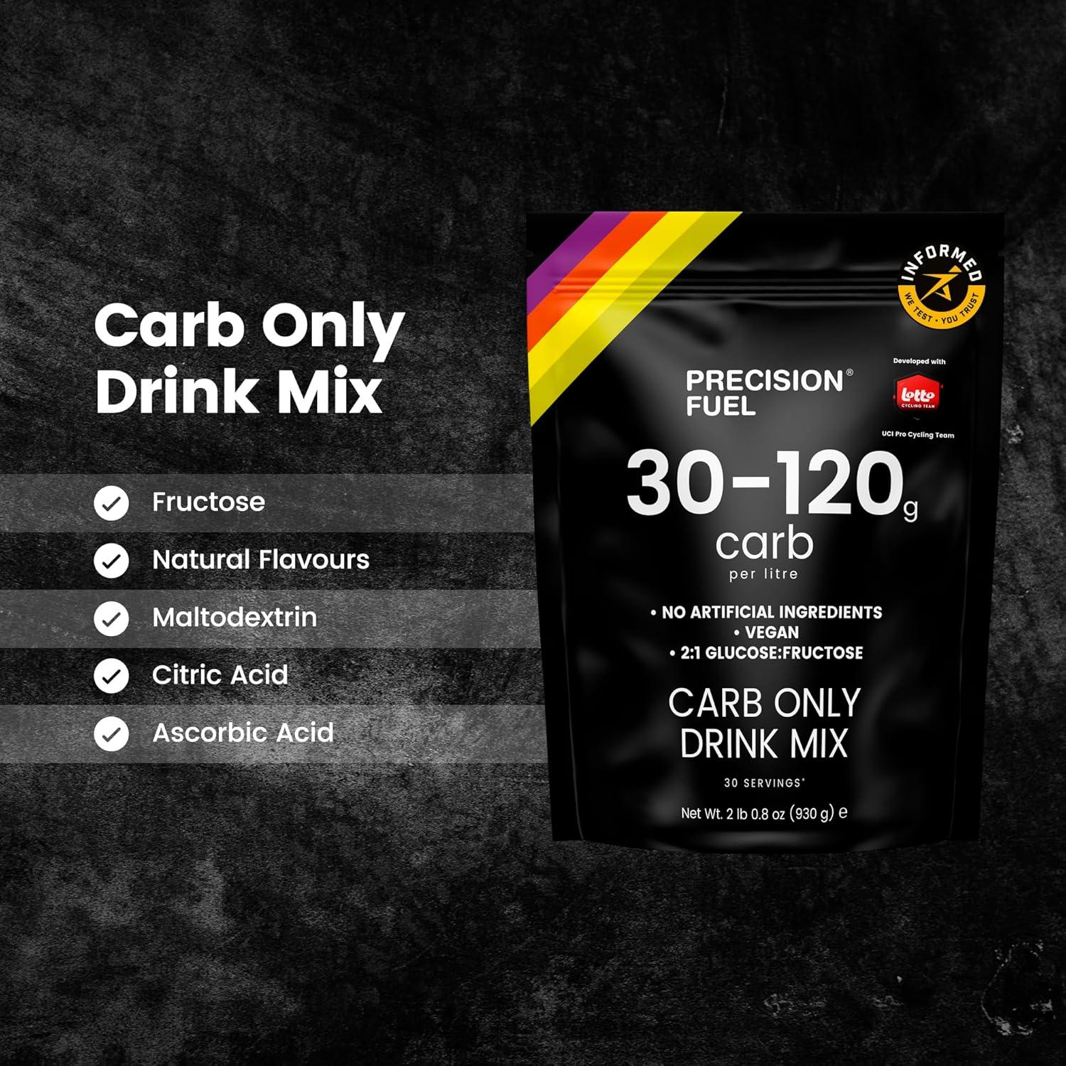 imagePrecision Hydration Carb Only Drink Mix Natural Energy ampamp Carbohydrate Powder Mild Citrus Flavor Up to 120g CarbsLitre Vegan Pack of 2 Carb ampamp Electrolyte Drink MixCarb Only Drink Mix