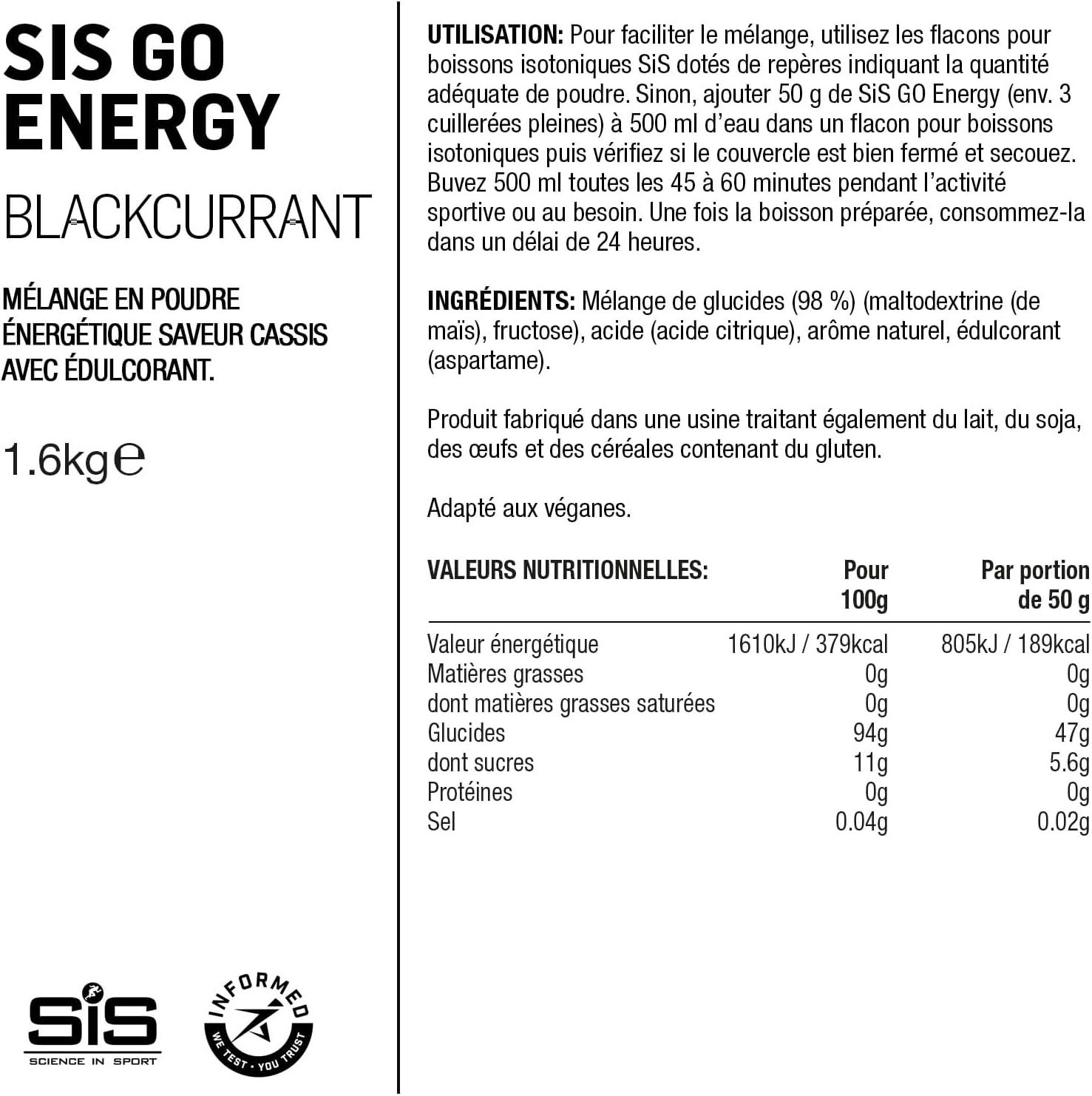 imageScience in Sport Sis GO Energy 16KG BlackcurrantCassis