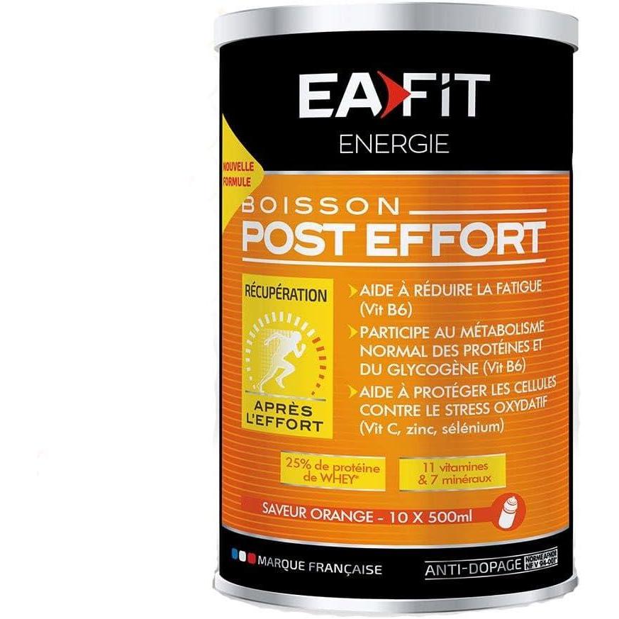 imageEAFIT Boisson PostEffort Aide rduire la fatigue et protge les cellules contre le stress oxydatif 26g de glucides 11g de protines 11 vitamines et 7 minraux par shaker Orange 457g457 g Lot de 1