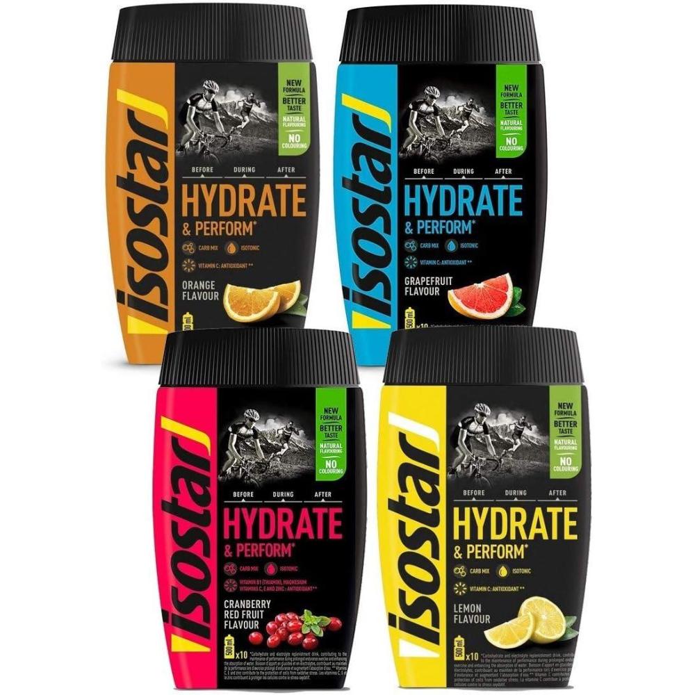 imageIsostar Hydrate ampamp Perform Iso Drink De Poudre Boisson Isotonique Dlectrolyte Pour Soutenir La Performance Sportive Orange Citron Canneberge Pamplemousse 4X400G