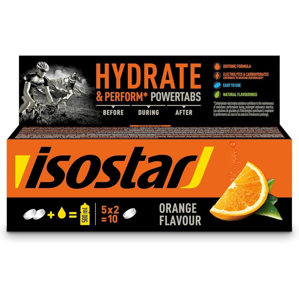 imageIsostar Hydrate ampamp Perform Powertabs Saveur Orange Tablettes Effervescentes Boisson Isotonique Sport lectrolytes Hydratation Running Vlo ampamp Trail Vitamines C E ampamp B110 Tablettes 120gOrange