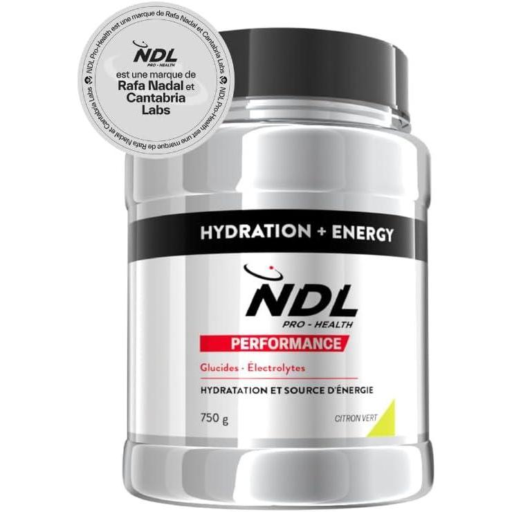 imageNDL ProHealth Hydratation Energy Boisson nergisante hydratation rapide avec lectrolytes et sels minraux pour le sport rduit la fatigue et lpuisement CitronLime 750g by Rafa Nadal
