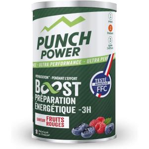 Boisson energetique PUNCH POWER | Boost énergétique -3H | Poudre energisante sport energie & hydratation | Vitamine b12 + glucides + electrolytes | Goût fruits rouges | Made in France