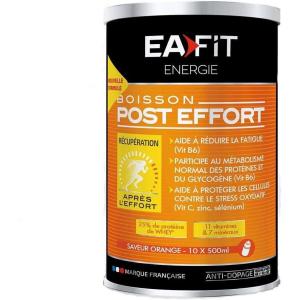 EAFIT| Boisson Post-Effort | Aide à réduire la fatigue et protège les cellules contre le stress oxydatif | 26g de glucides, 11g de protéines, 11 vitamines et 7 minéraux par shaker | Orange 457g(457 g (Lot de 1))