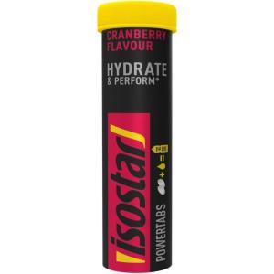 Isostar Hydrate & Perform Powertabs Saveur Orange – Tablettes Effervescentes Boisson Isotonique Sport, Électrolytes Hydratation Running, Vélo & Trail, Vitamines C, E & B1,10 Tablettes, 120g(Cranberry)