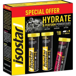 Isostar Hydrate & Perform Powertabs Saveur Orange – Tablettes Effervescentes Boisson Isotonique Sport, Électrolytes Hydratation Running, Vélo & Trail, Vitamines C, E & B1,10 Tablettes, 120g(Multi-saveurs)