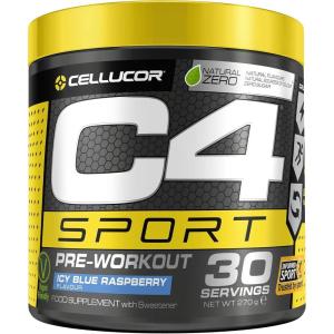 Poudre pré-entraînement C4 Sport – jus de fruit | Boisson énergisante pré-entraînement | 135 mg de caféine + bêta-alanine + monohydrate de créatine | certifié Informed-Sport | 30 portions(Framboise bleue glacée)