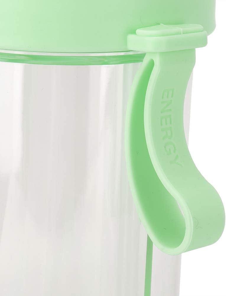 imageAramox Tasse Boire Double Usage Bouteille deau Rutilisable Portable avec Deux Pailles Tasse de Boisson Sportive Idale pour les Voyages en Plein Air PINKGreen