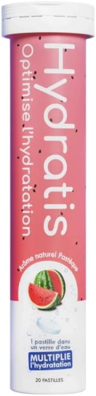 imageHYDRATIS Pastilles Hydratation Electrolytes Pastque Amliore lHydratation et Favorise lnergie Formule Isotonique Sport Rcupration Bientre 1 tube 20 Pastilles1 TUBE