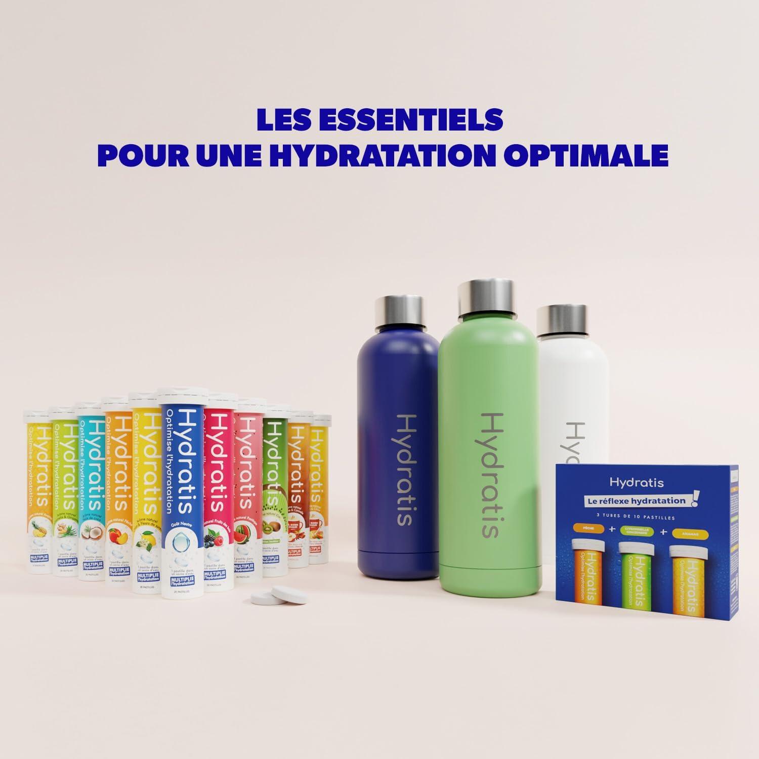 imageHYDRATIS Pastilles Hydratation Electrolytes Pastque Amliore lHydratation et Favorise lnergie Formule Isotonique Sport Rcupration Bientre 1 tube 20 Pastilles3 TUBES