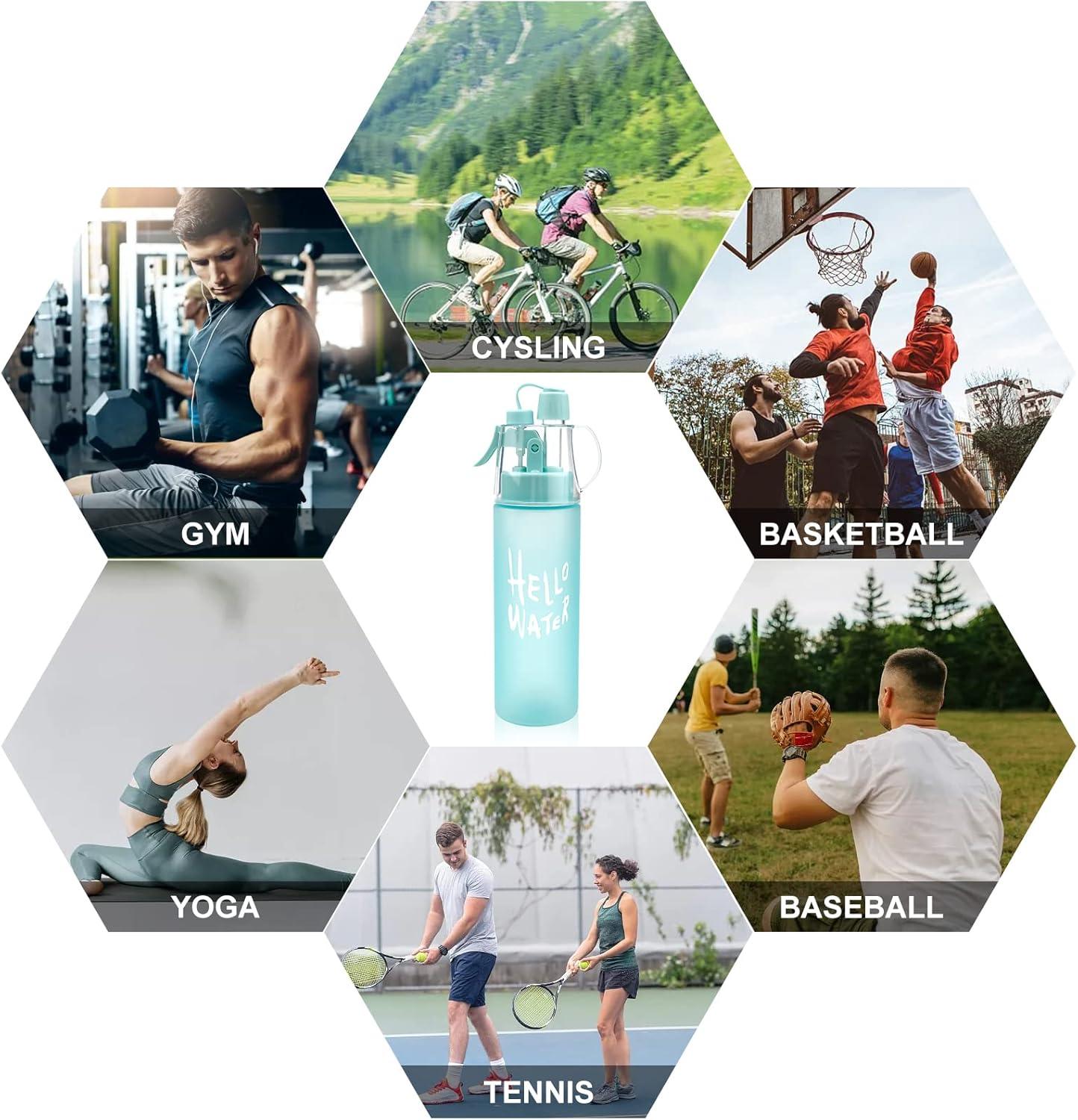 imageJodsen Bouteille deau de Sports BrumisationPortative Pulvrisation Spray Bouilloire de 580 ml avec Paille Retournerpour Cyclisme Escalade Fitness Randonne Course Pied Alpinisme Bleu Givr580mlbleu Givr