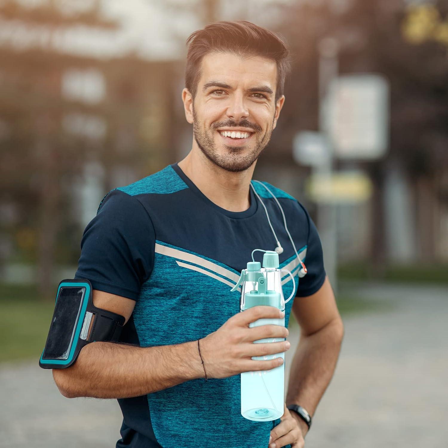 imageJodsen Bouteille deau de Sports BrumisationPortative Pulvrisation Spray Bouilloire de 580 ml avec Paille Retournerpour Cyclisme Escalade Fitness Randonne Course Pied Alpinisme Bleu Givr580mlbleu Brillant