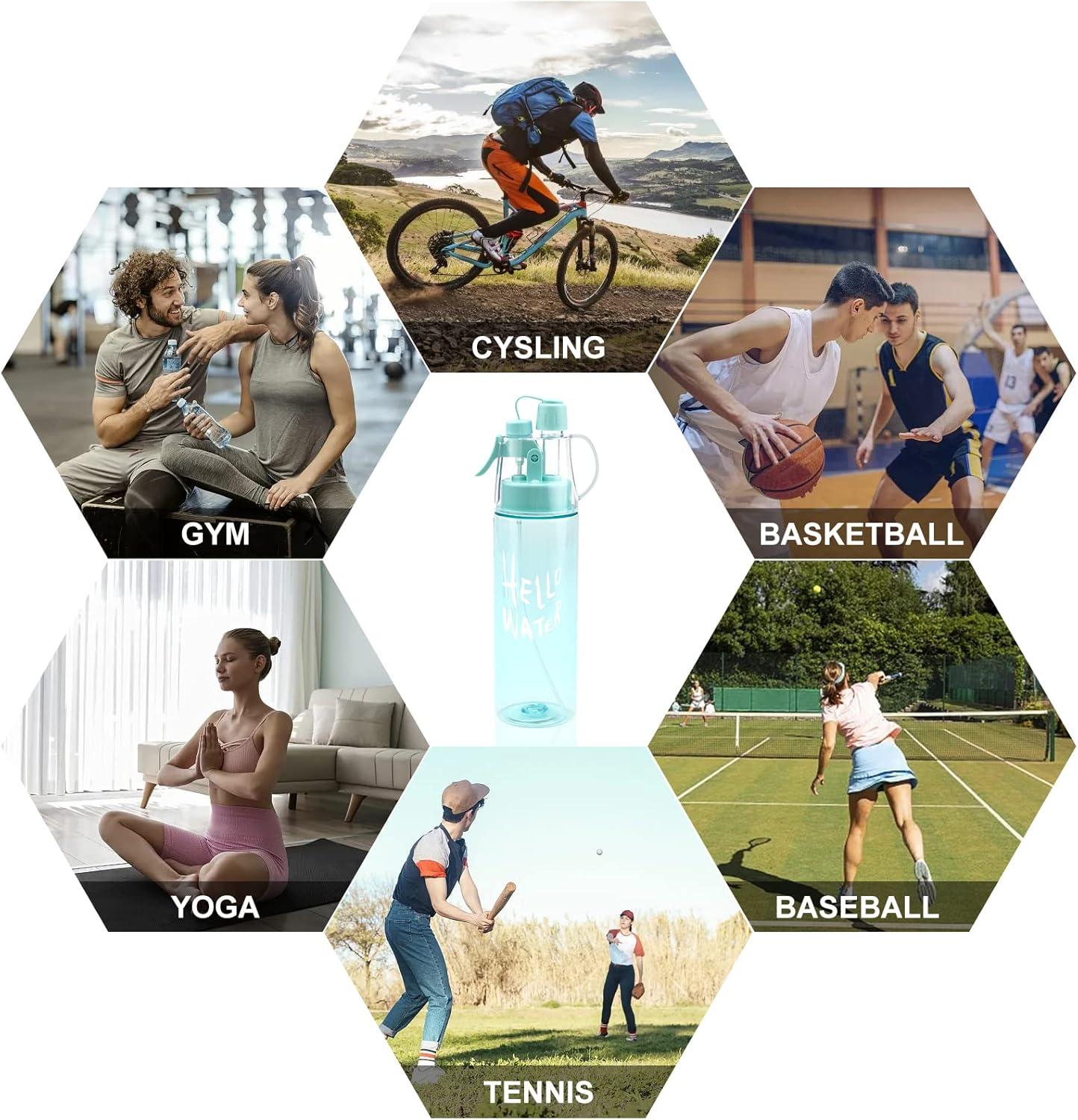 imageJodsen Bouteille deau de Sports BrumisationPortative Pulvrisation Spray Bouilloire de 580 ml avec Paille Retournerpour Cyclisme Escalade Fitness Randonne Course Pied Alpinisme Bleu Givr580mlbleu Brillant