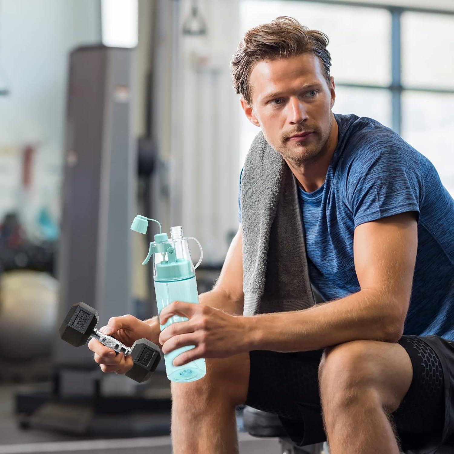 imageJodsen Bouteille deau de Sports BrumisationPortative Pulvrisation Spray Bouilloire de 580 ml avec Paille Retournerpour Cyclisme Escalade Fitness Randonne Course Pied Alpinisme Bleu Givr580mlbleu Givr
