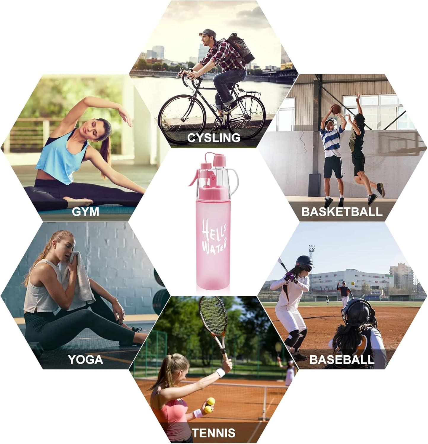 imageJodsen Bouteille deau de Sports BrumisationPortative Pulvrisation Spray Bouilloire de 580 ml avec Paille Retournerpour Cyclisme Escalade Fitness Randonne Course Pied Alpinisme Bleu Givr580mlpoudre Givre