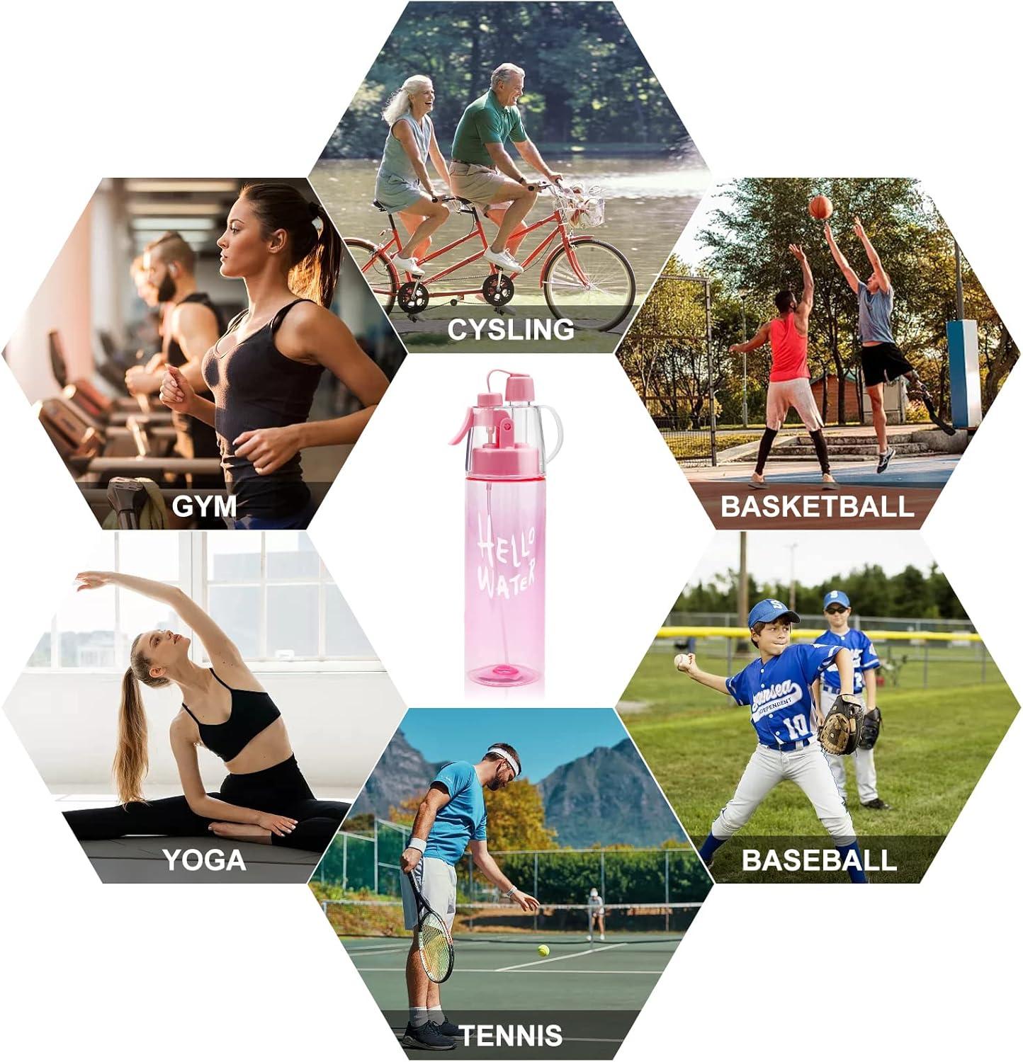 imageJodsen Bouteille deau de Sports BrumisationPortative Pulvrisation Spray Bouilloire de 580 ml avec Paille Retournerpour Cyclisme Escalade Fitness Randonne Course Pied Alpinisme Bleu Givr580mlpoudre Brillante