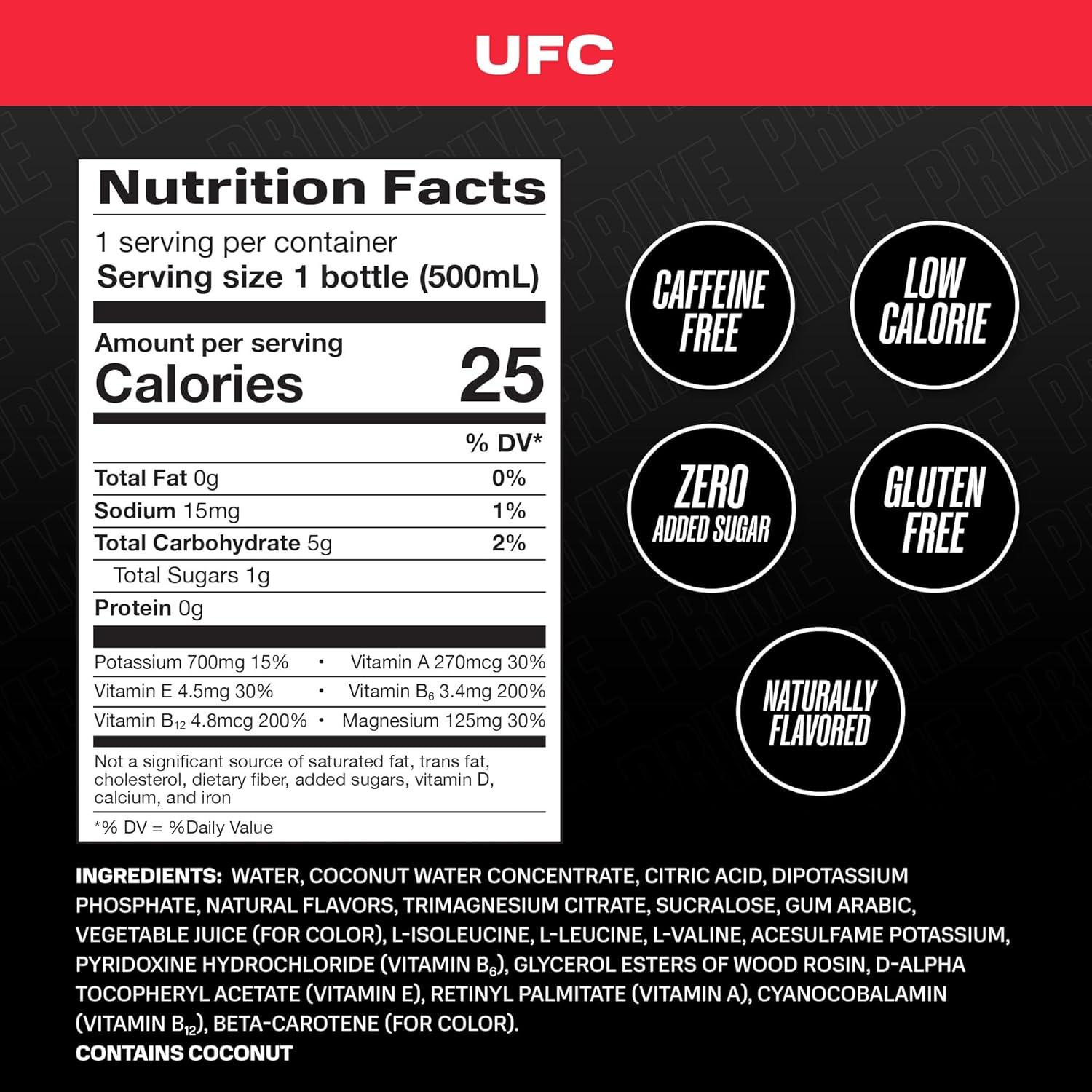 imagePRIME Hydration Berry Freeze Lot de 12 boissons pour sportifs lectrolytes amliors pour une hydratation ultime 250 mg de BCAA vitamines B antioxydants faible sucre 50 mlUFC