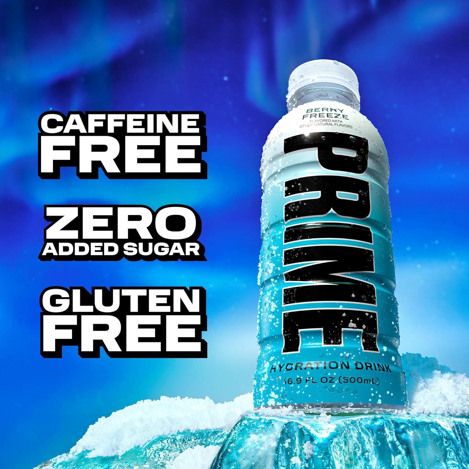 imagePRIME Hydration Berry Freeze Lot de 12 boissons pour sportifs lectrolytes amliors pour une hydratation ultime 250 mg de BCAA vitamines B antioxydants faible sucre 50 mlCONGELATION DES BAIES