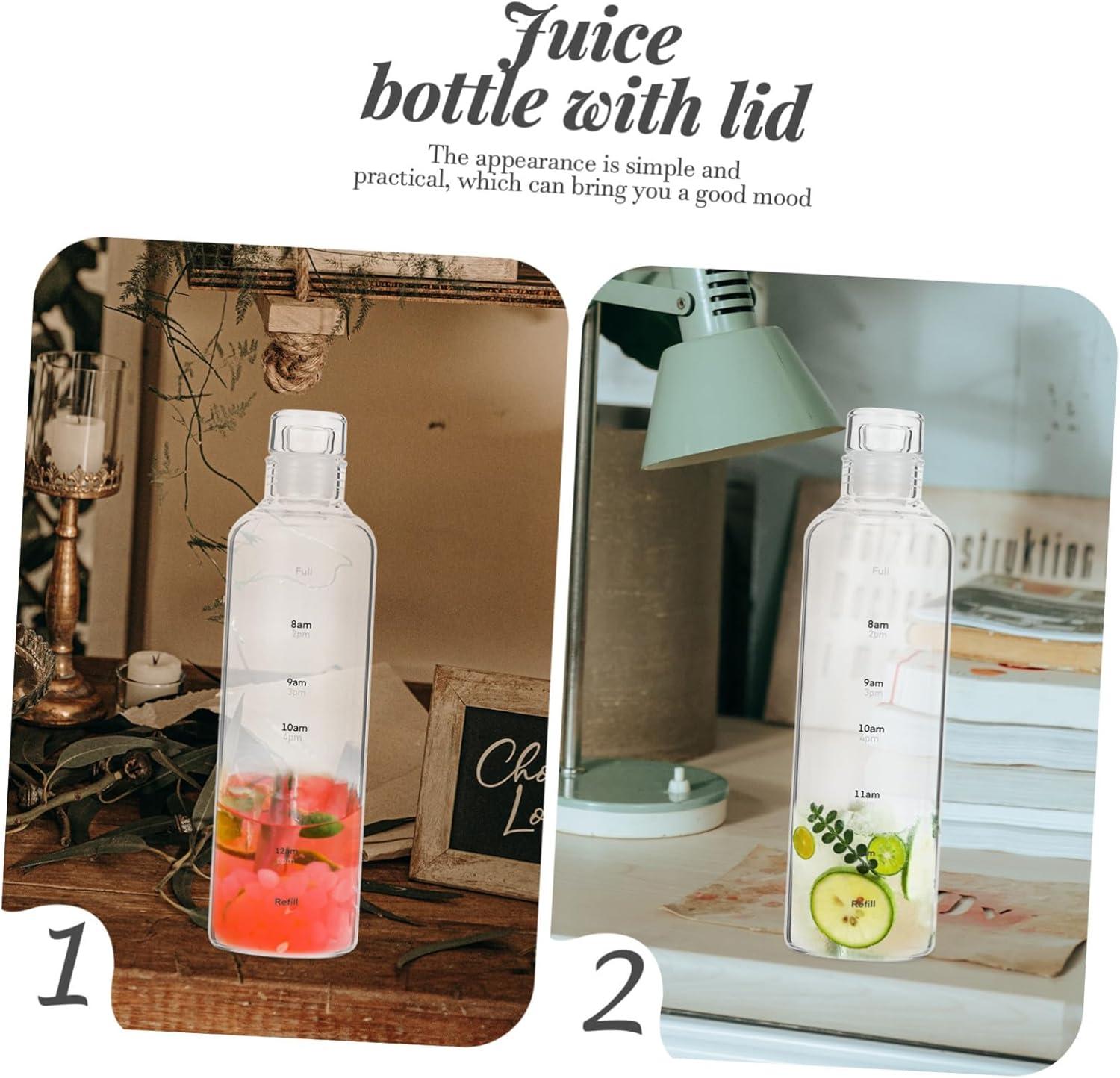 imageULTECHNOVO Bouteille Sportive Transparente avec Graduation Gourde tanche Multifonction pour Fitness Camping et Boissons Fraches