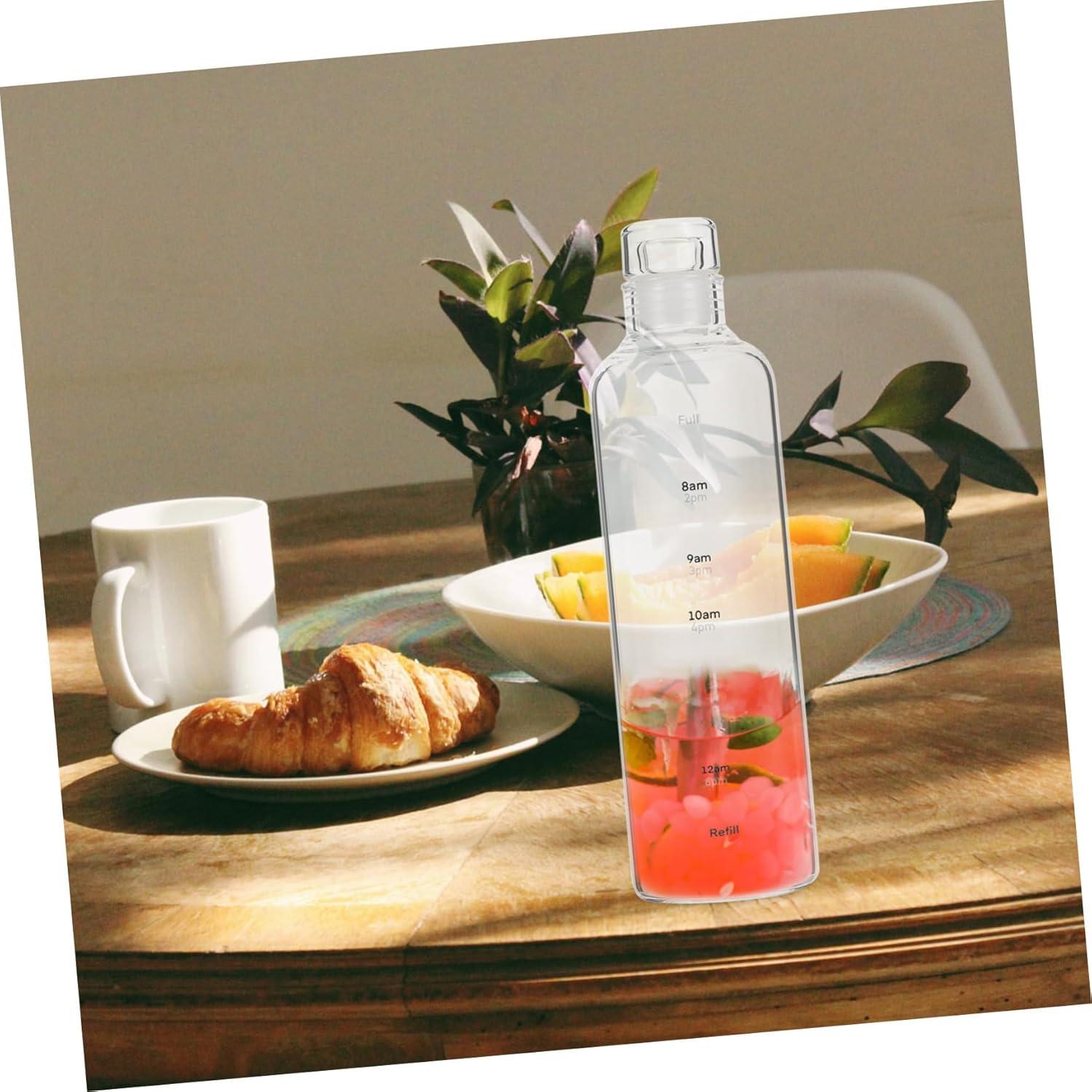 imageULTECHNOVO Bouteille Sportive Transparente avec Graduation Gourde tanche Multifonction pour Fitness Camping et Boissons Fraches