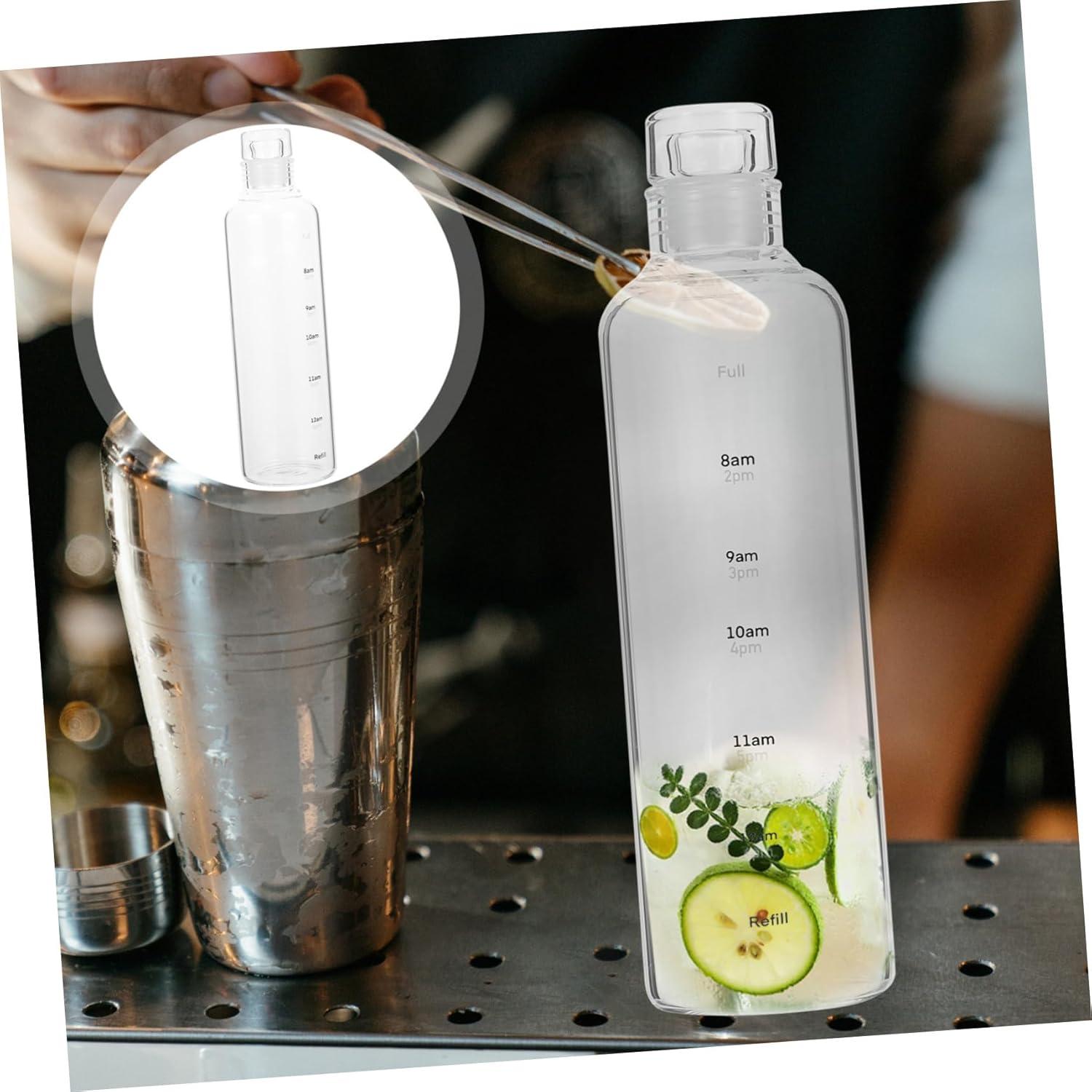 imageULTECHNOVO Bouteille Sportive Transparente avec Graduation Gourde tanche Multifonction pour Fitness Camping et Boissons Fraches