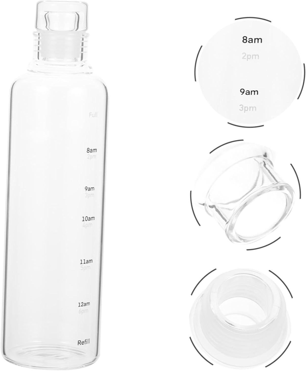imageULTECHNOVO Bouteille Sportive Transparente avec Graduation Gourde tanche Multifonction pour Fitness Camping et Boissons Fraches