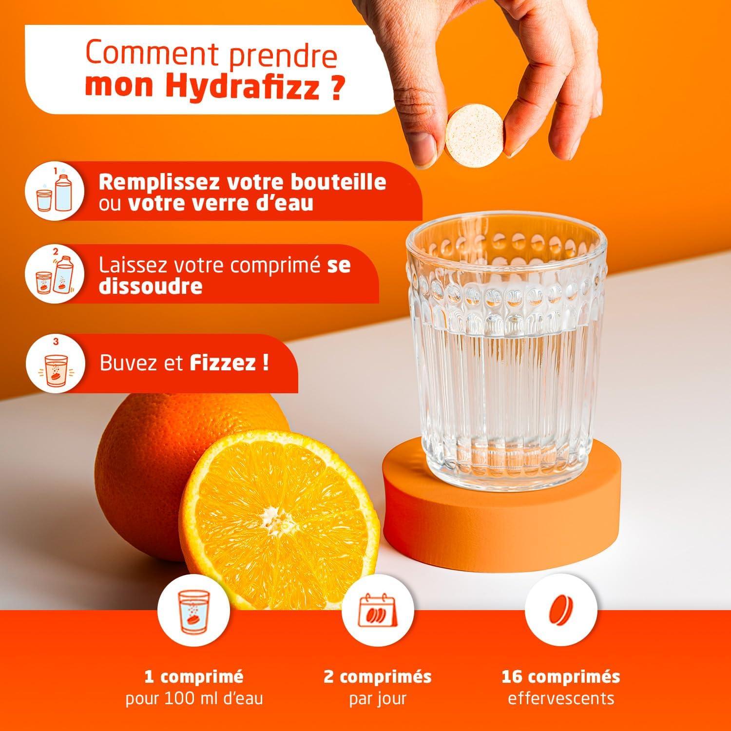 imageUPSA Hydrafizz Boost Complment Alimentaire nergie ampamp Hydratation lectrolytes Glucose Cafine Guarana Zinc Vitamines C ampamp B3 Got Orange Fabriqu en France 16 Comprims Effervescents