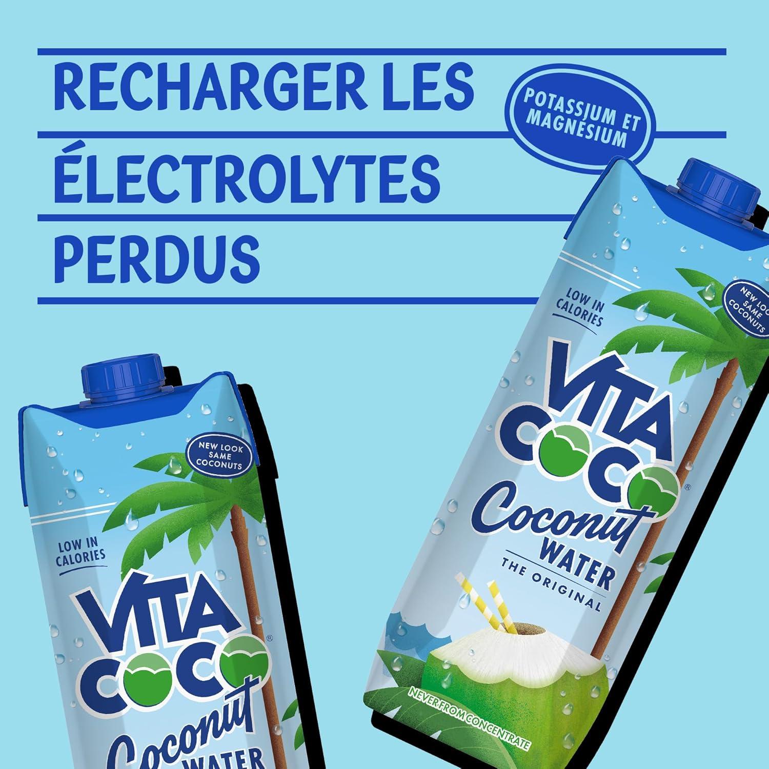 imageVita Coco Eau De Coco Originale 6x1 Litre riche en lectrolytes sans gluten riche en vitamine C et en potassium 69 kg 6000 ml6 l Lot de 1