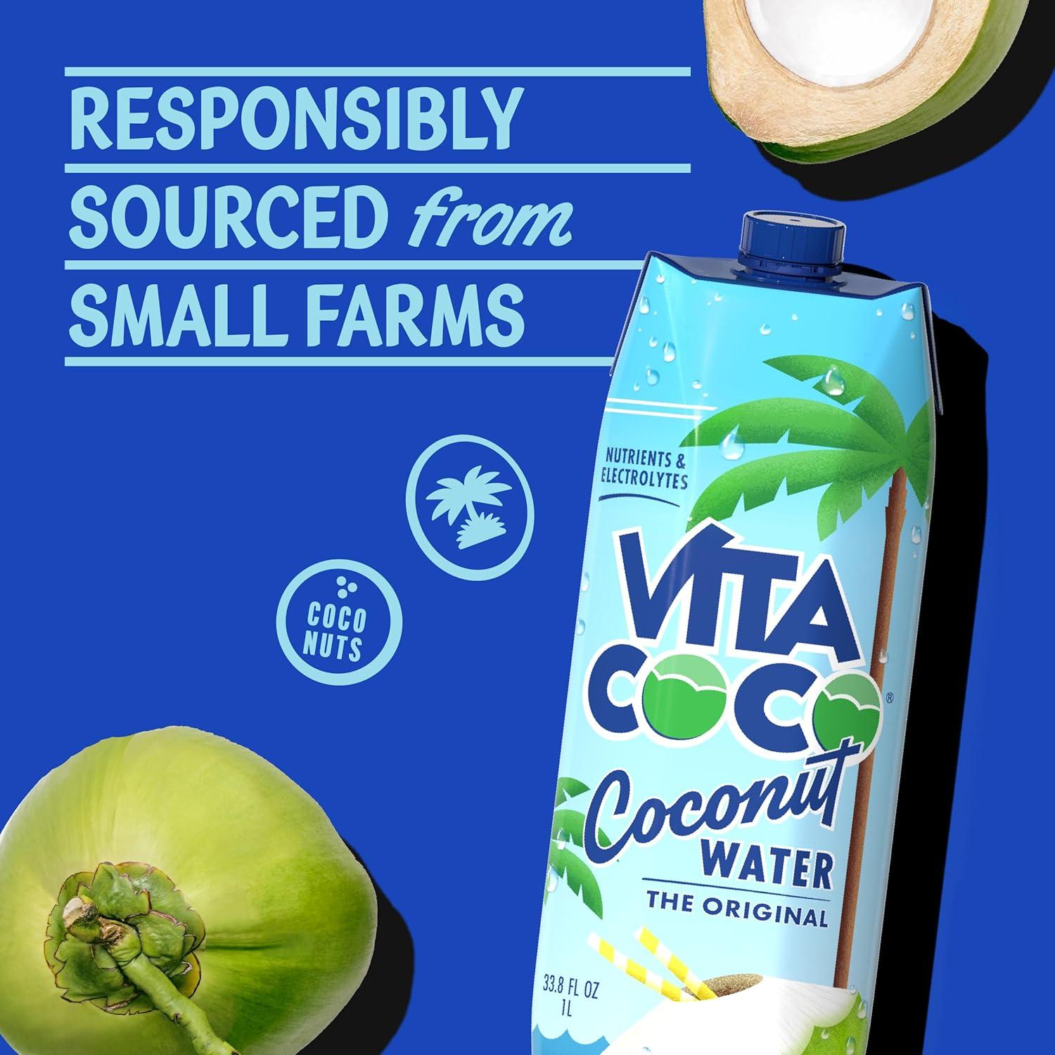 imageVita Coco Eau De Coco Originale 6x1 Litre riche en lectrolytes sans gluten riche en vitamine C et en potassium 69 kg 6000 ml6 l Lot de 2