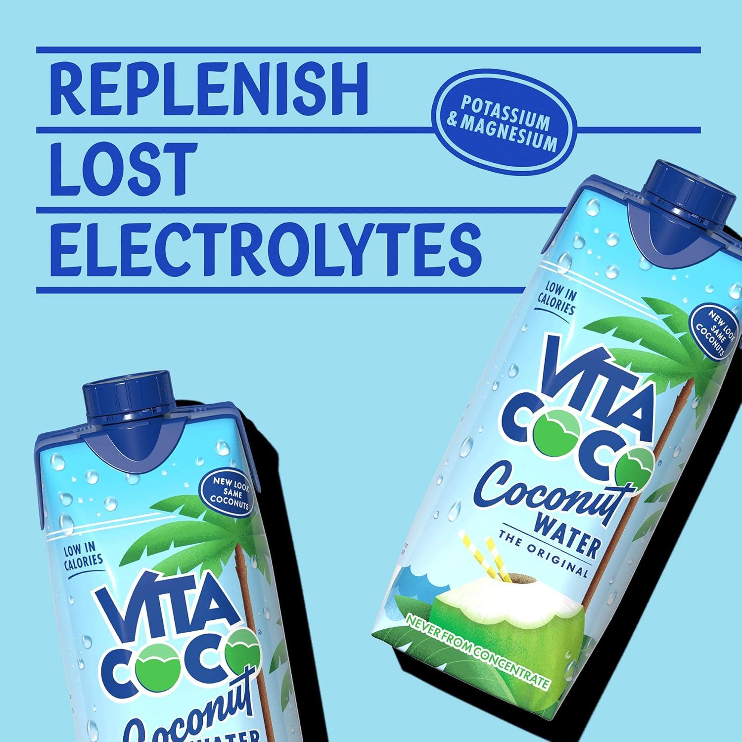 imageVita Coco Eau De Coco Originale 6x1 Litre riche en lectrolytes sans gluten riche en vitamine C et en potassium 69 kg 6000 ml6 l Lot de 2