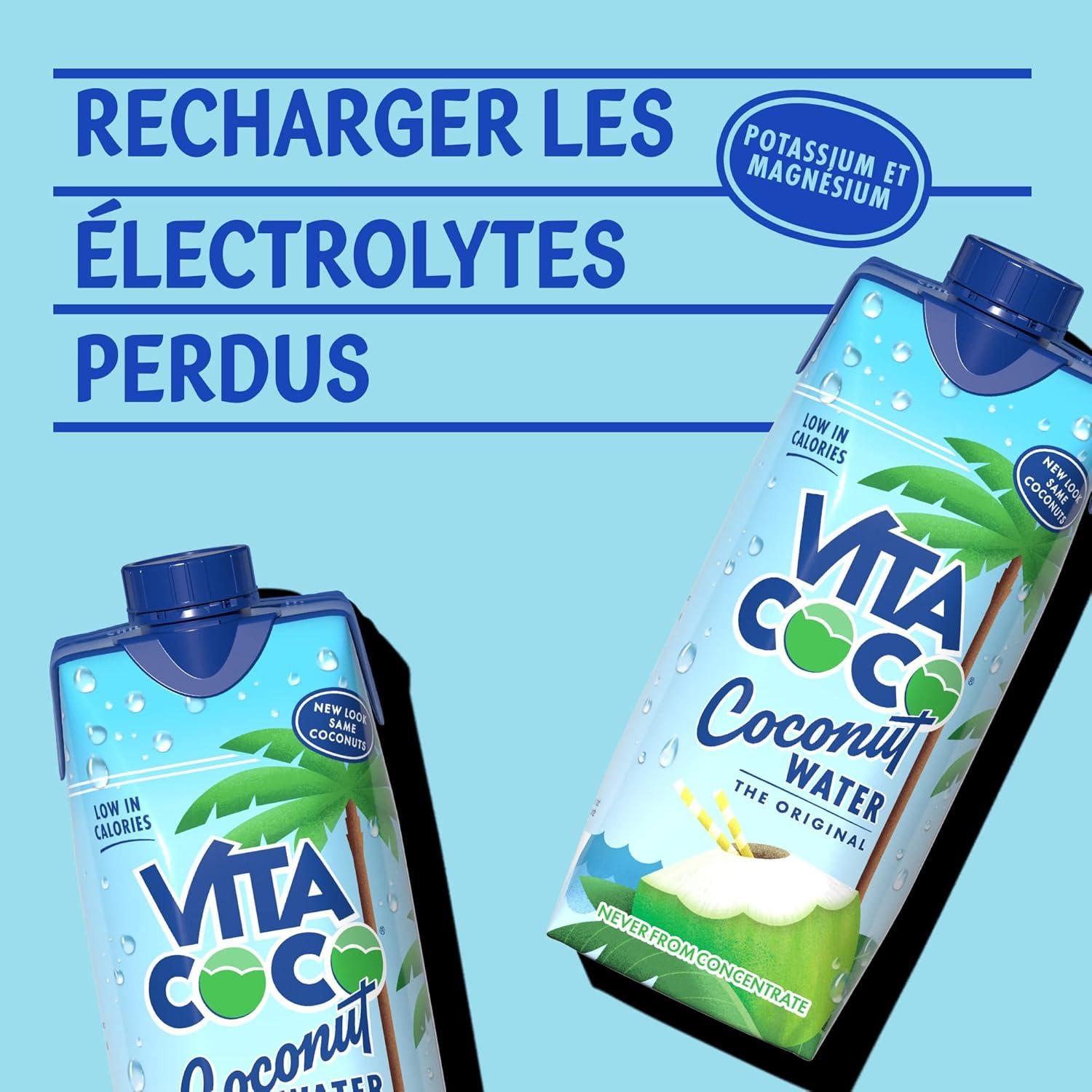 imageVita Coco Eau de Coco Originale 12x330ml Riche en lectrolytes Sans Gluten Riche en Vitamine C et en Potassium