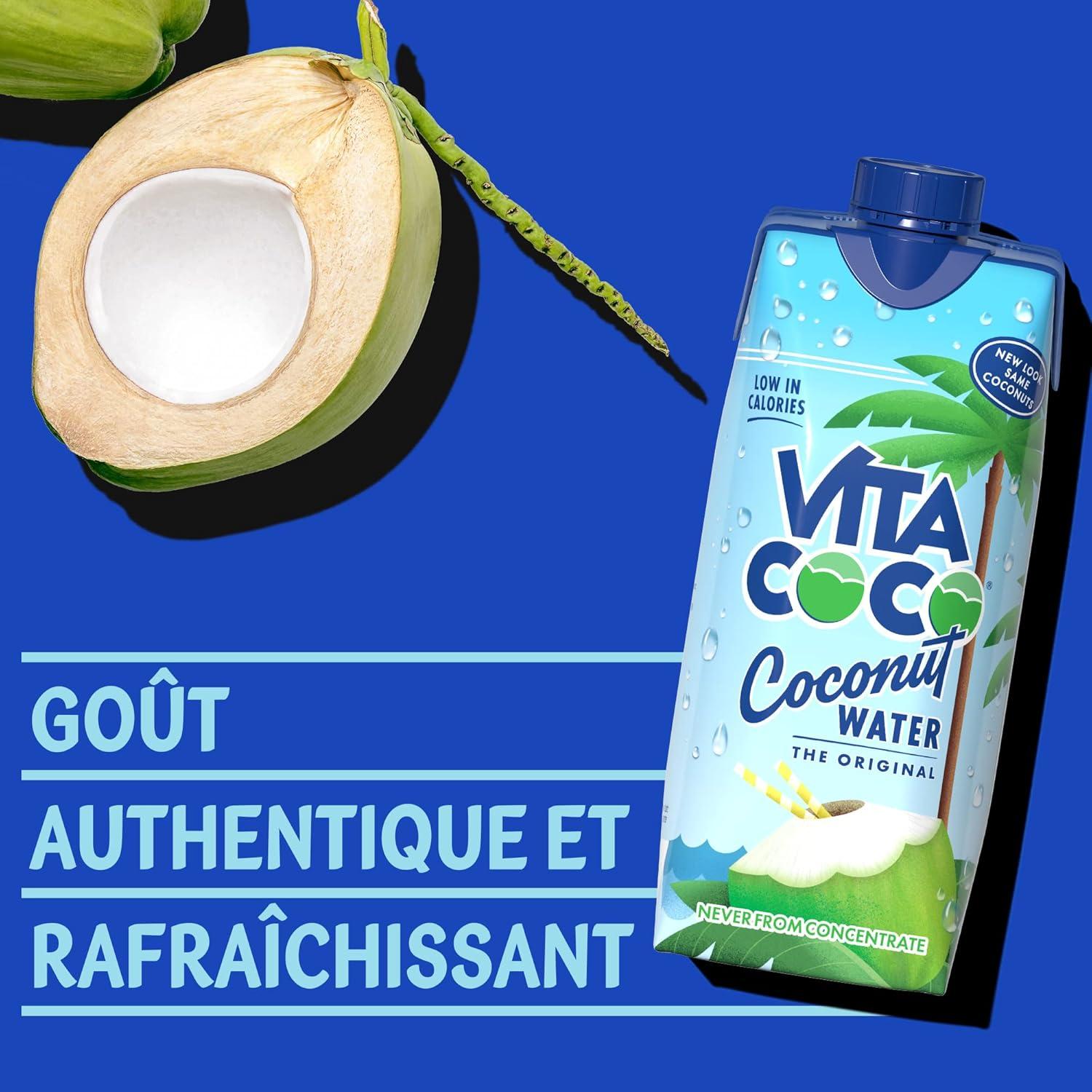 imageVita Coco Eau de Coco Originale 12x330ml Riche en lectrolytes Sans Gluten Riche en Vitamine C et en Potassium