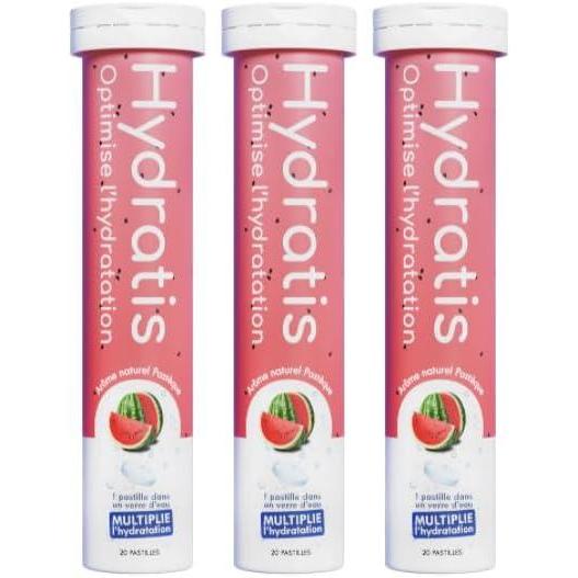 imageHYDRATIS Pastilles Hydratation Electrolytes Pastque Amliore lHydratation et Favorise lnergie Formule Isotonique Sport Rcupration Bientre 1 tube 20 Pastilles3 TUBES