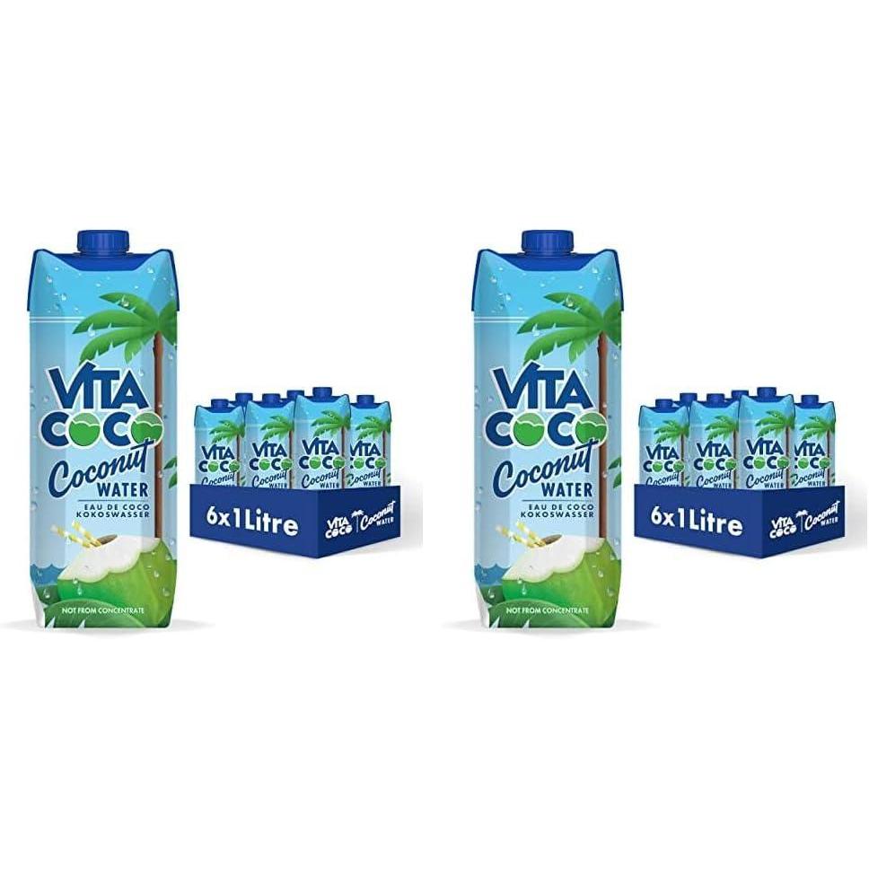 imageVita Coco Eau De Coco Originale 6x1 Litre riche en lectrolytes sans gluten riche en vitamine C et en potassium 69 kg 6000 ml6 l Lot de 2