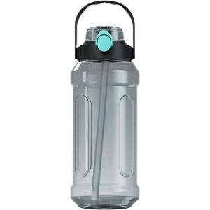 Bouteille d&rsquo;eau sportive, bouteille d&rsquo;eau courante | Gobelet à boire de grande capacité | Bouteille d&rsquo;eau légère portable avec double bec de boisson pour le camping de pymatisation de voyage(Bleu Noir)
