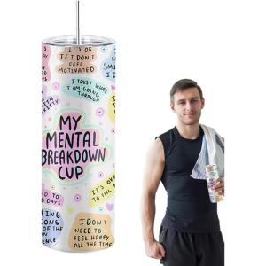 Générique Tasse Isolée avec Paille – Bouteille d&rsquo;Eau avec Citations Motivantes 900 Ml – Gobelet Isolant Résistant à la Chaleur pour Boissons Jus Café Thé | Utilisation Nomade Et Sportive(Gris)