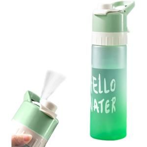 Jodsen Bouteille d&rsquo;eau de Sports Brumisation,Portative Pulvérisation Spray Bouilloire de 580 ml avec Paille Retourner,pour Cyclisme Escalade Fitness Randonnée Course à Pied Alpinisme (Bleu Givré)(650ml-vert)