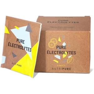 Nutripure | Pure Electrolytes | Boisson d&rsquo;entraînement | 5 minéraux essentiels – Na, Ca, Mg, Zinc et K | Sucre de canne | Vegan | Arôme naturel Citron non écoeurant | 15 sachets en poudre de 10g