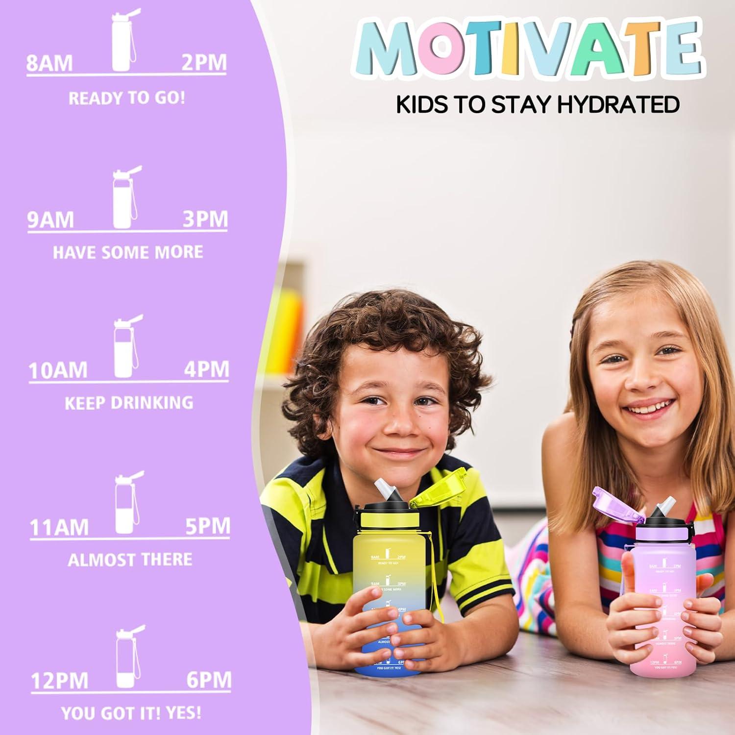 imageGourde 15l Gourde Sport Anti Fuite Bouteille Gradue pour 1 Journee Facile Nettoyer Bouteille Gradue avec Verrou de Scurit avec Slogan de Motivation pour Sports Camping RandonneVioletrose