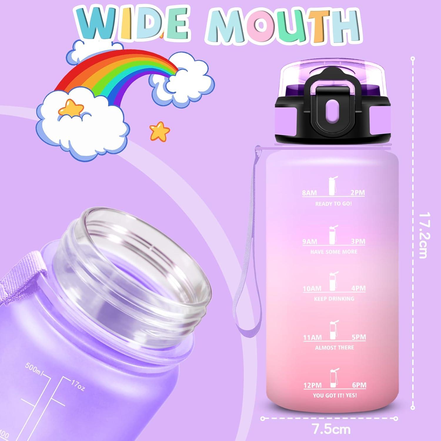 imageGourde 15l Gourde Sport Anti Fuite Bouteille Gradue pour 1 Journee Facile Nettoyer Bouteille Gradue avec Verrou de Scurit avec Slogan de Motivation pour Sports Camping RandonneVioletrose