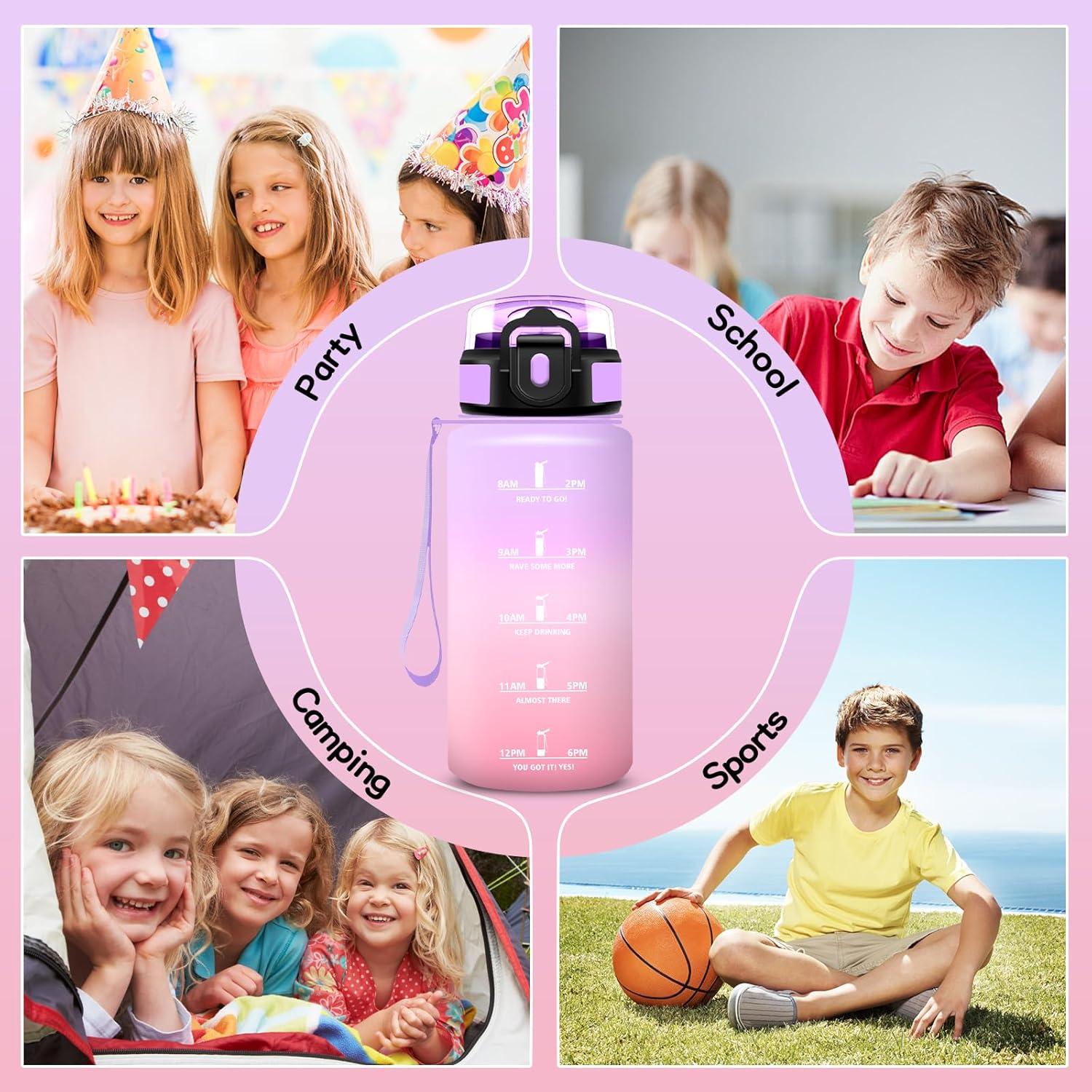 imageGourde 15l Gourde Sport Anti Fuite Bouteille Gradue pour 1 Journee Facile Nettoyer Bouteille Gradue avec Verrou de Scurit avec Slogan de Motivation pour Sports Camping RandonneVioletrose
